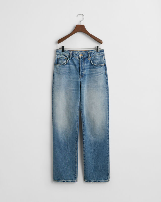 Rigid jeans met rechte pijpen