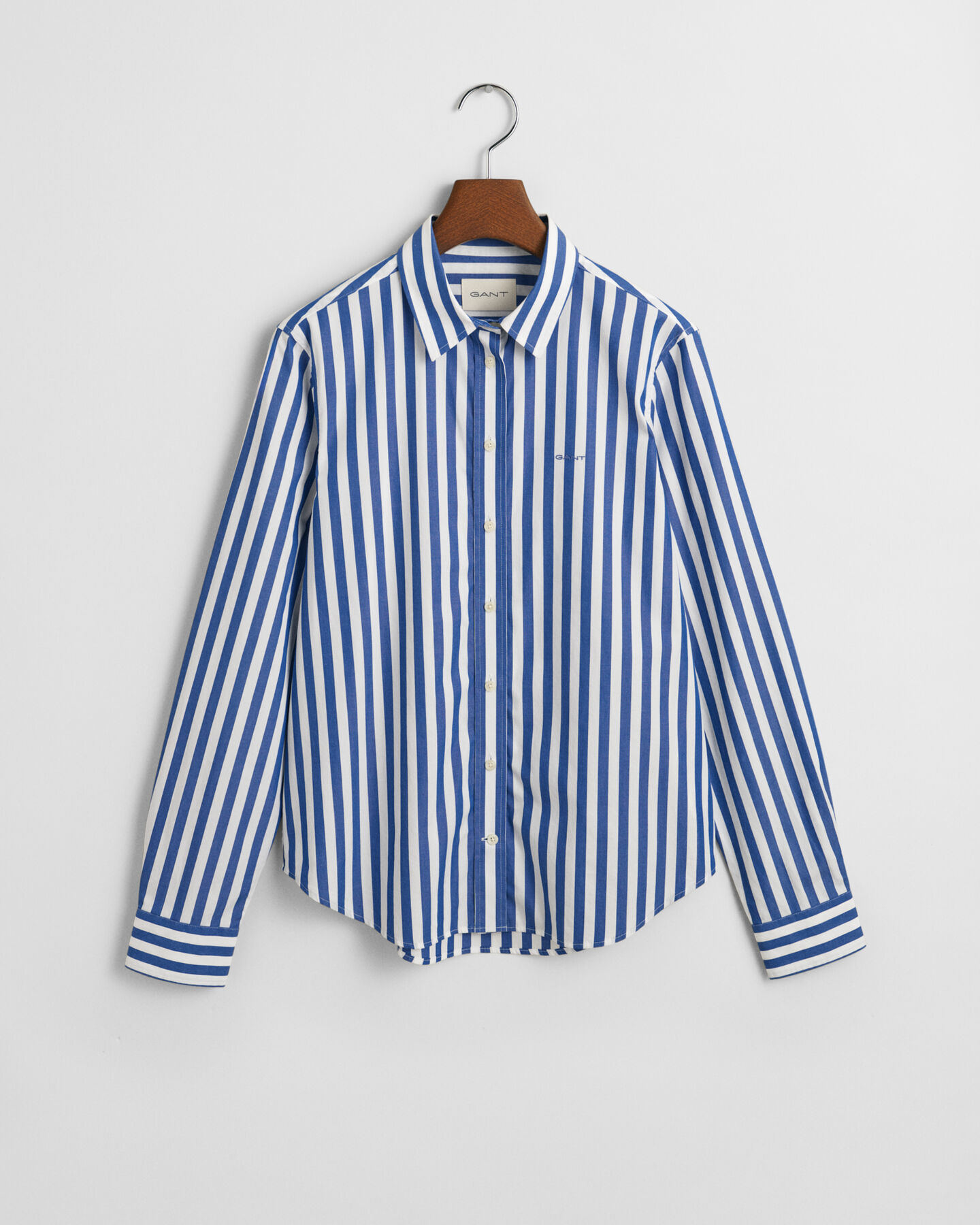 Regular Fit poplin overhemd met brede strepen