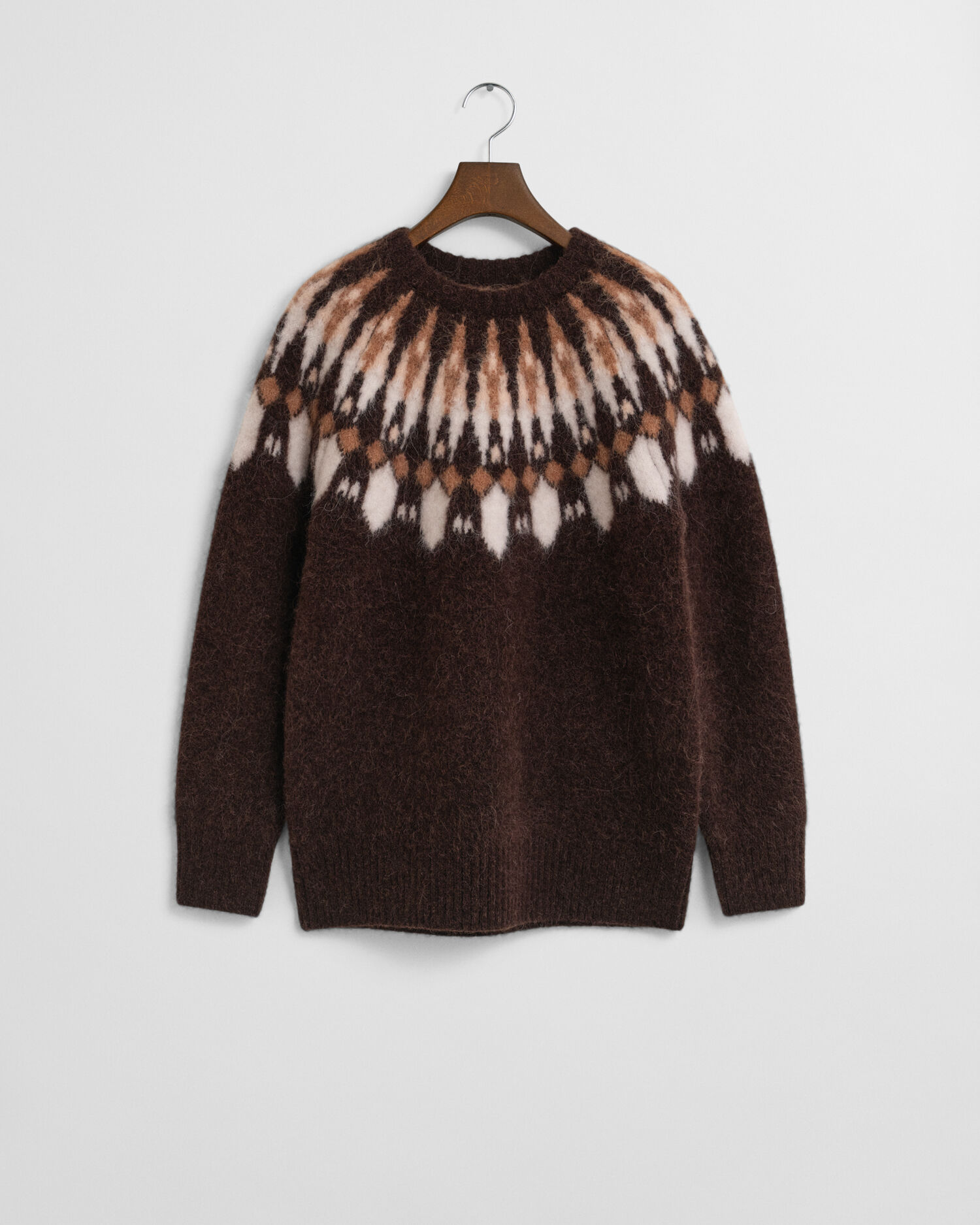 Fair Isle trui met ronde hals van alpacamix