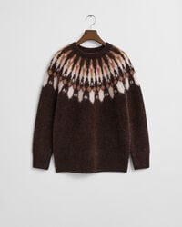 Fair Isle trui met ronde hals van alpacamix