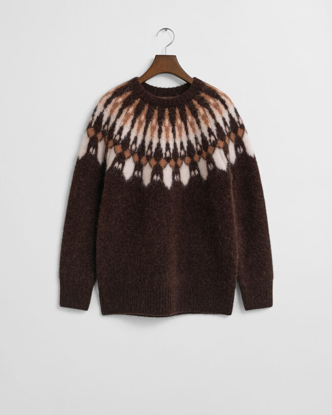 Fair Isle trui met ronde hals van alpacamix