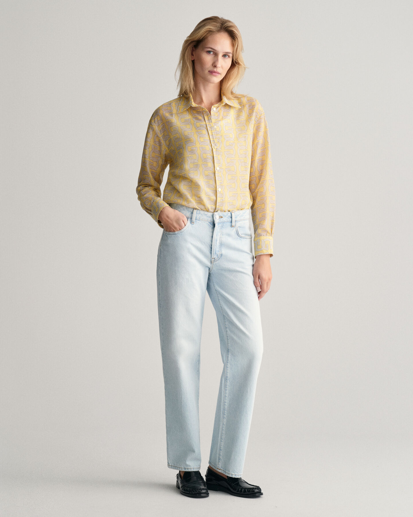 Relaxed Fit G Patterned blouse van katoen en zijde