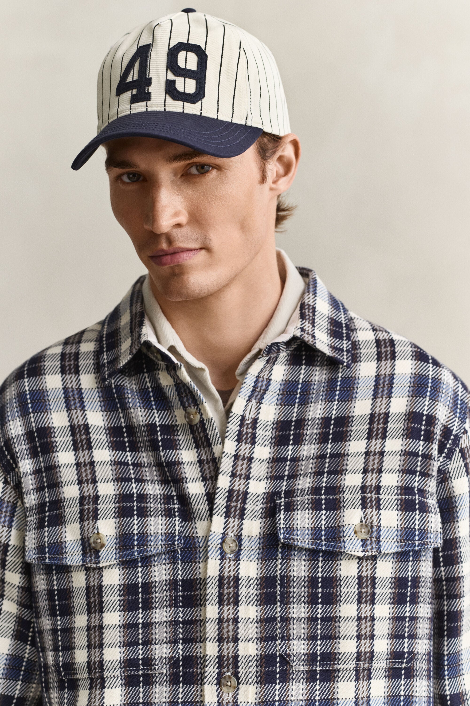 Geruit overshirt van keperkatoen