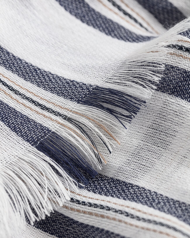 Gestreepte sjaal van katoen en linnen