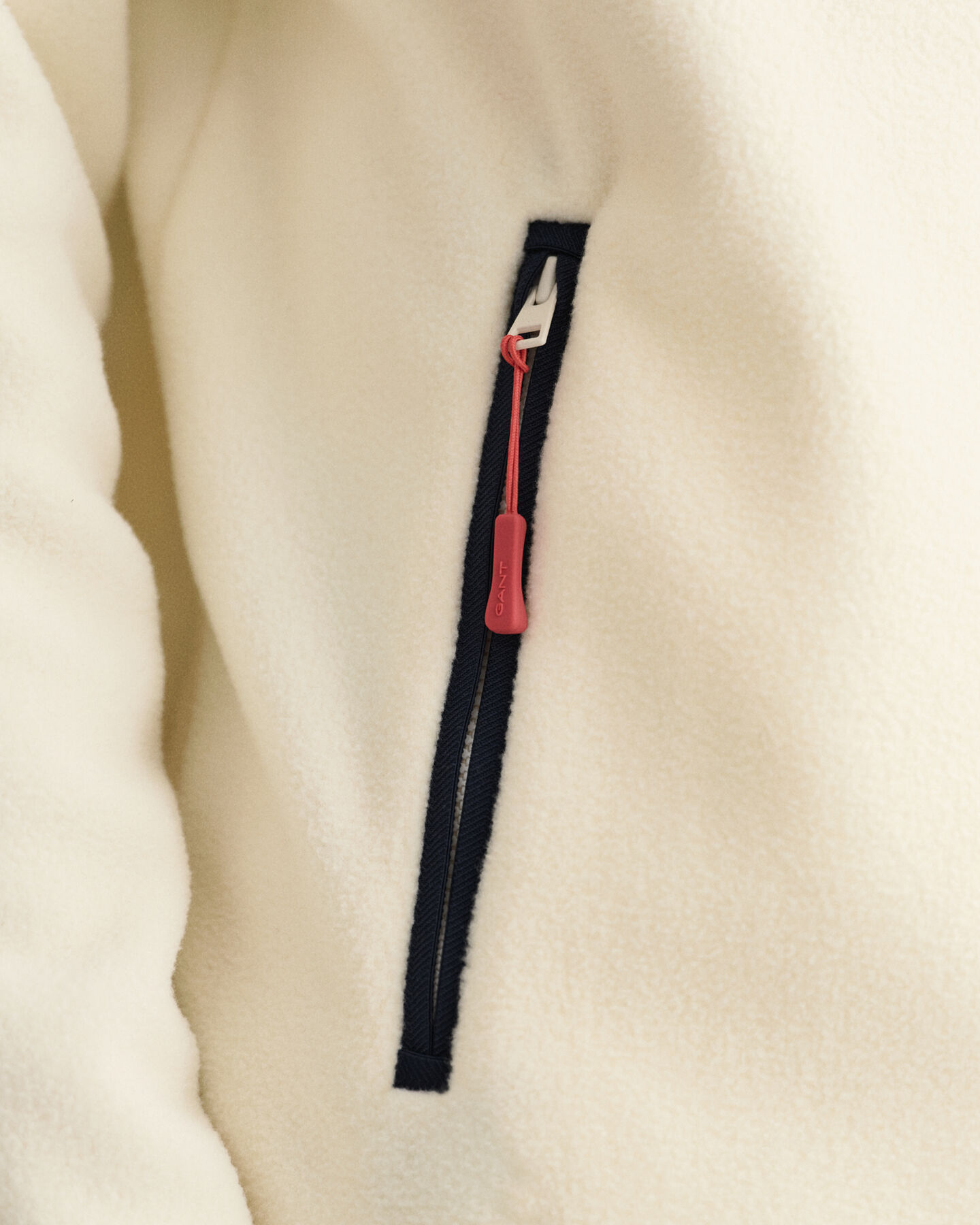 Lichte fleece sweater met korte rits