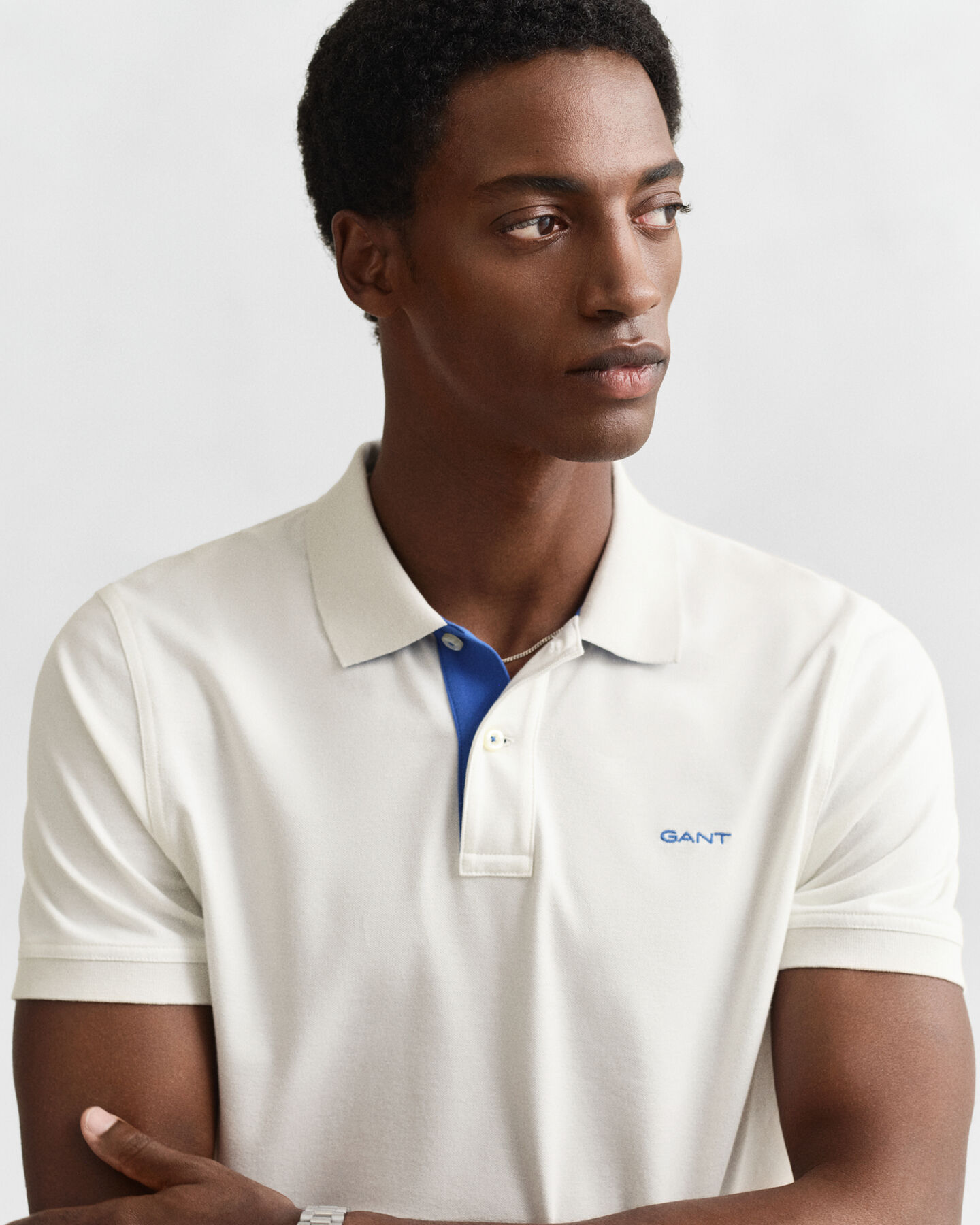 Piqué poloshirt met contrasterend detail