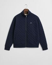 Gewatteerd sweatshirt met corduroy kraag en rits