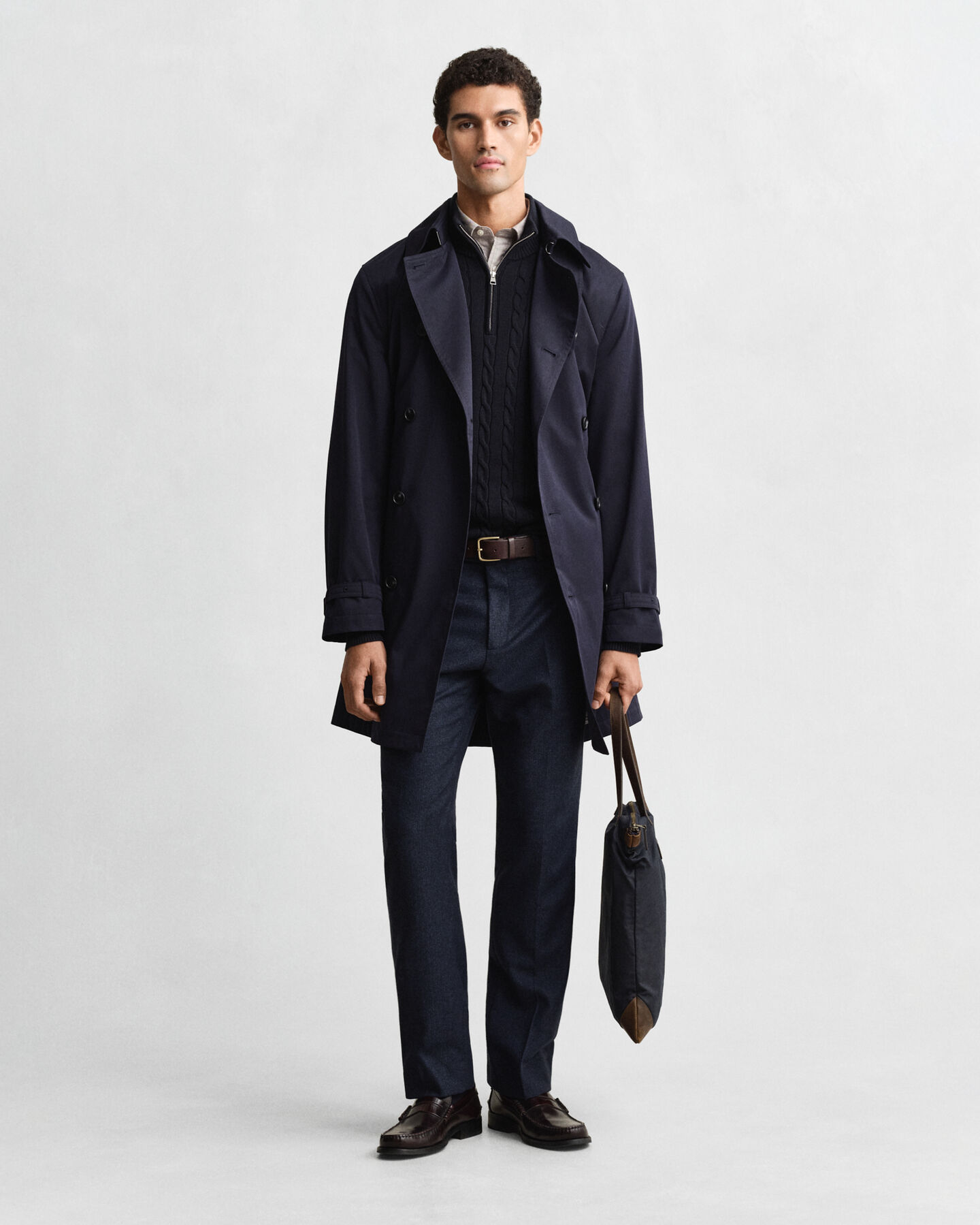 Trenchcoat van katoenmix