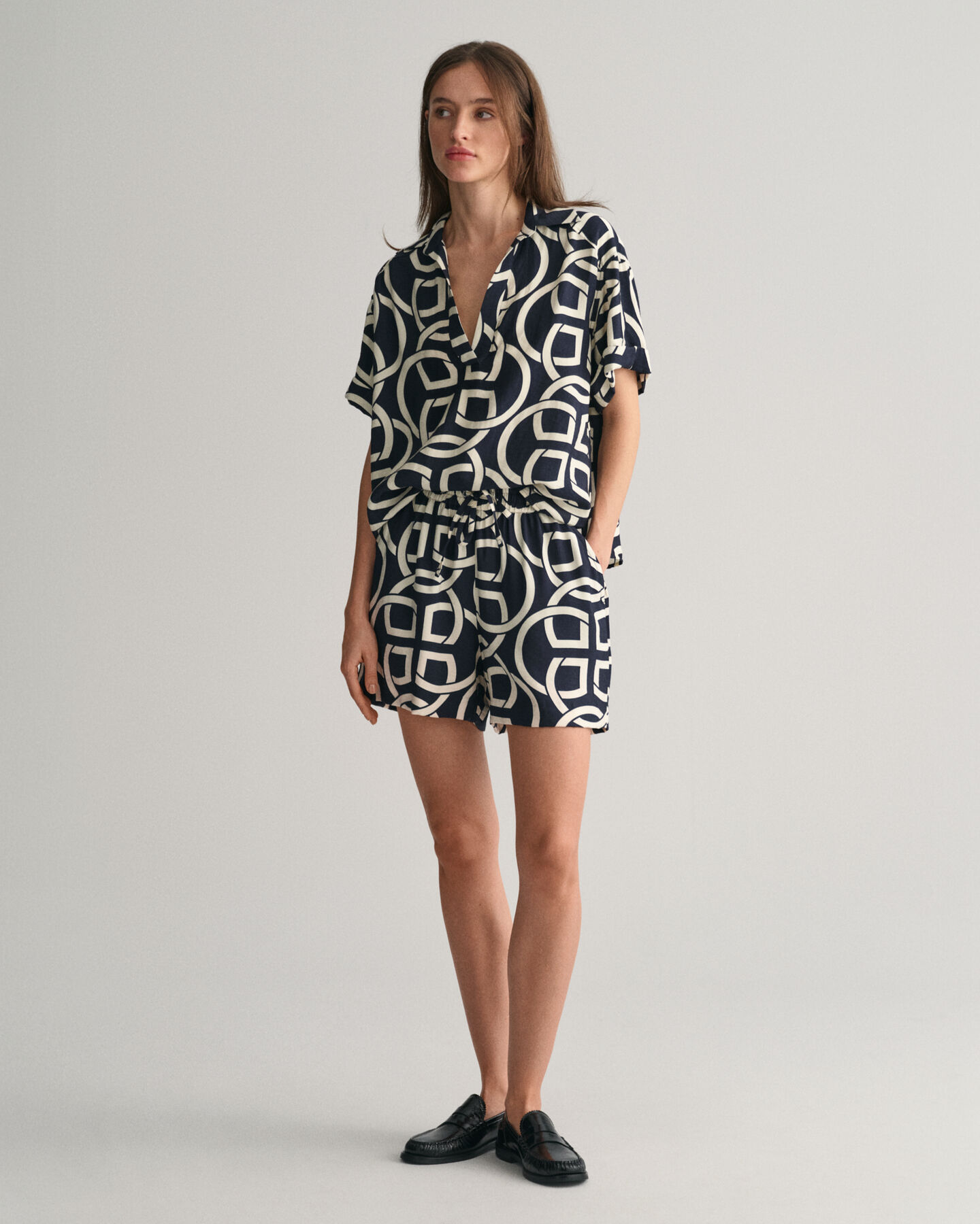 Relaxed Fit Monogram Print Pull-On short
