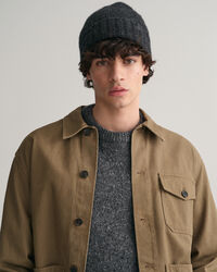 Overshirt van geborstelde keper