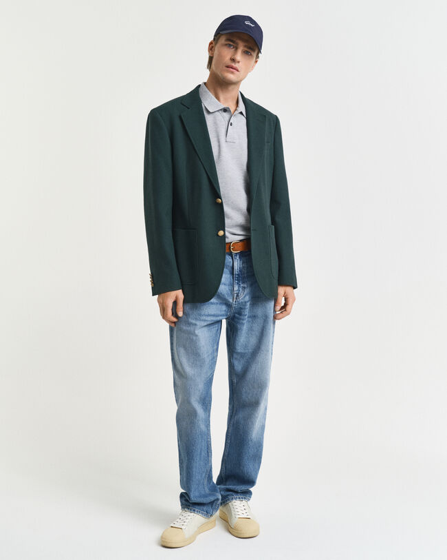 Slim Fit Shield piqué poloshirt