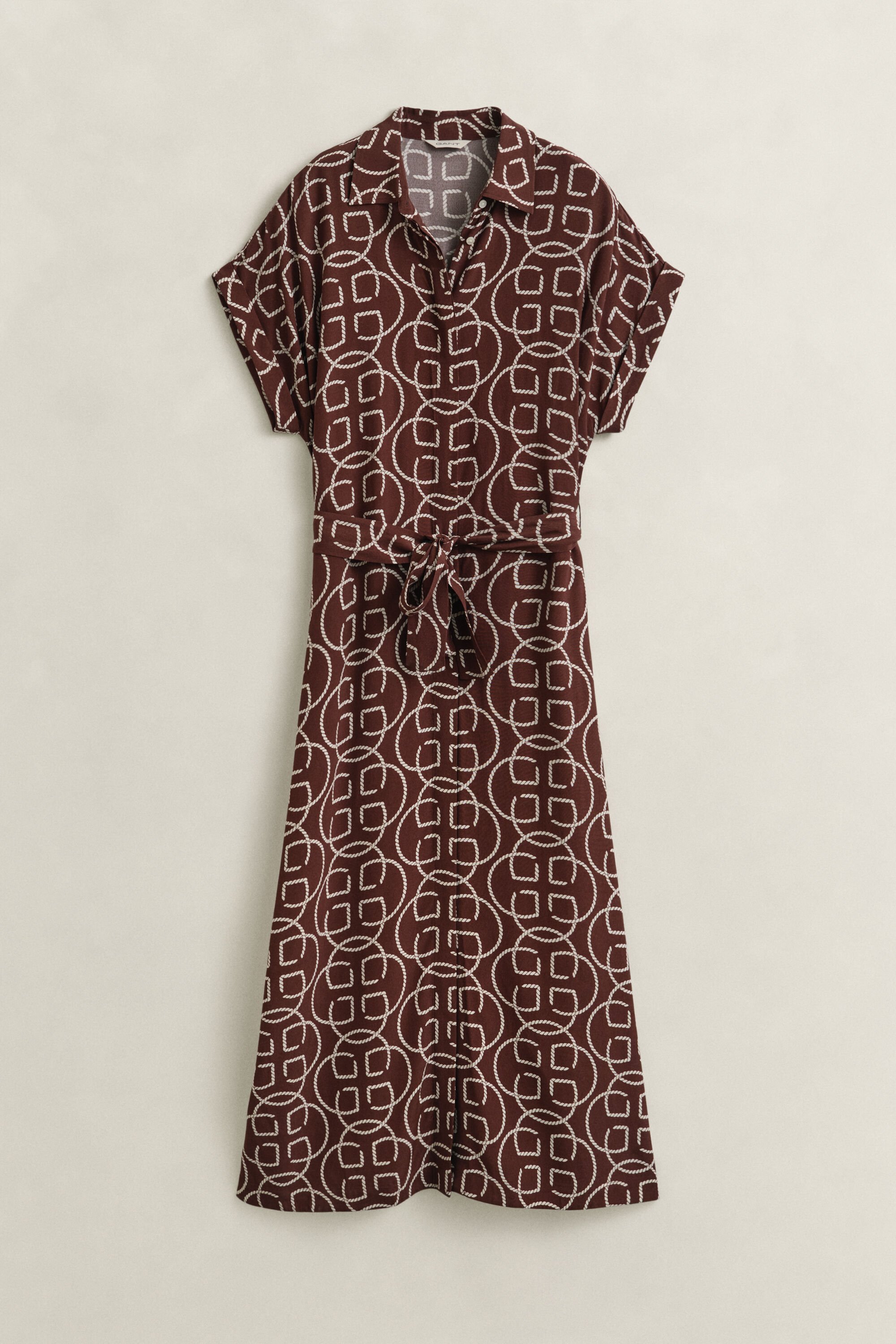 Jurk met kapmouwtjes en monogram