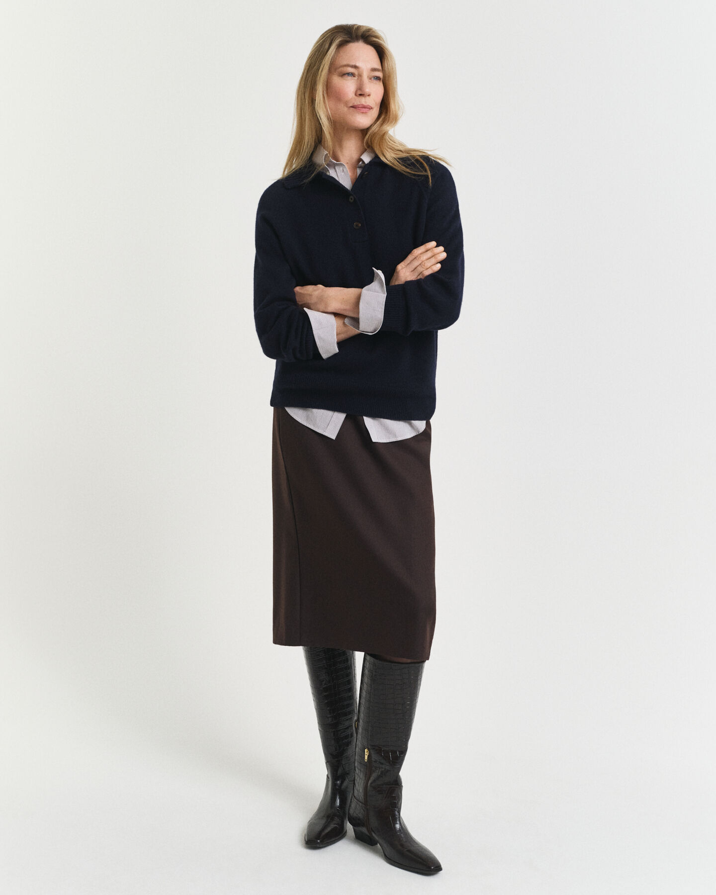 Halflange kokerrok van wolmix