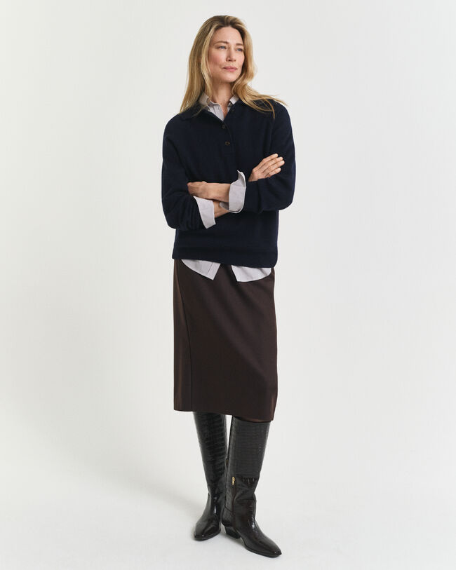 Halflange kokerrok van wolmix