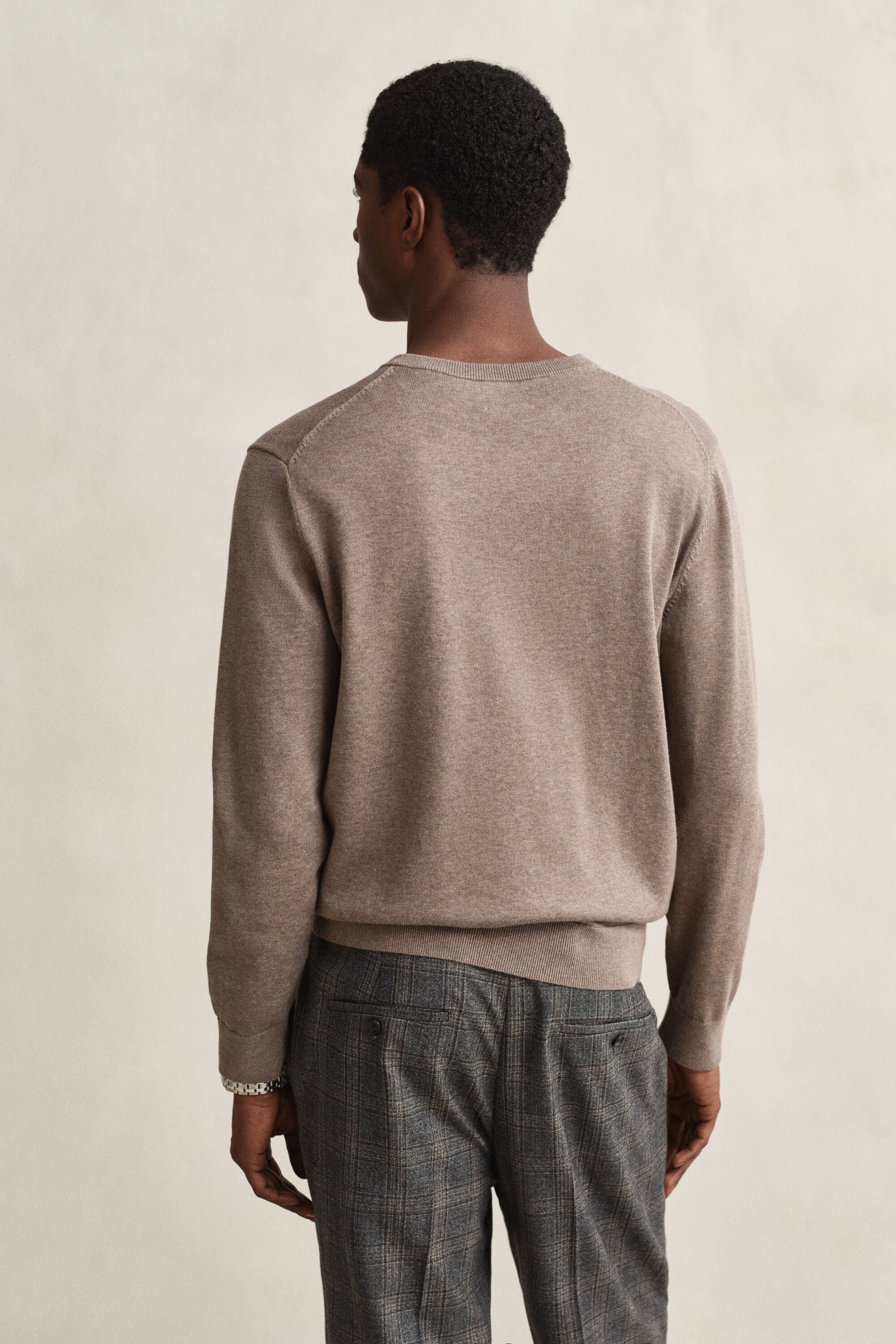 Klassieke sweater van katoen met V-hals