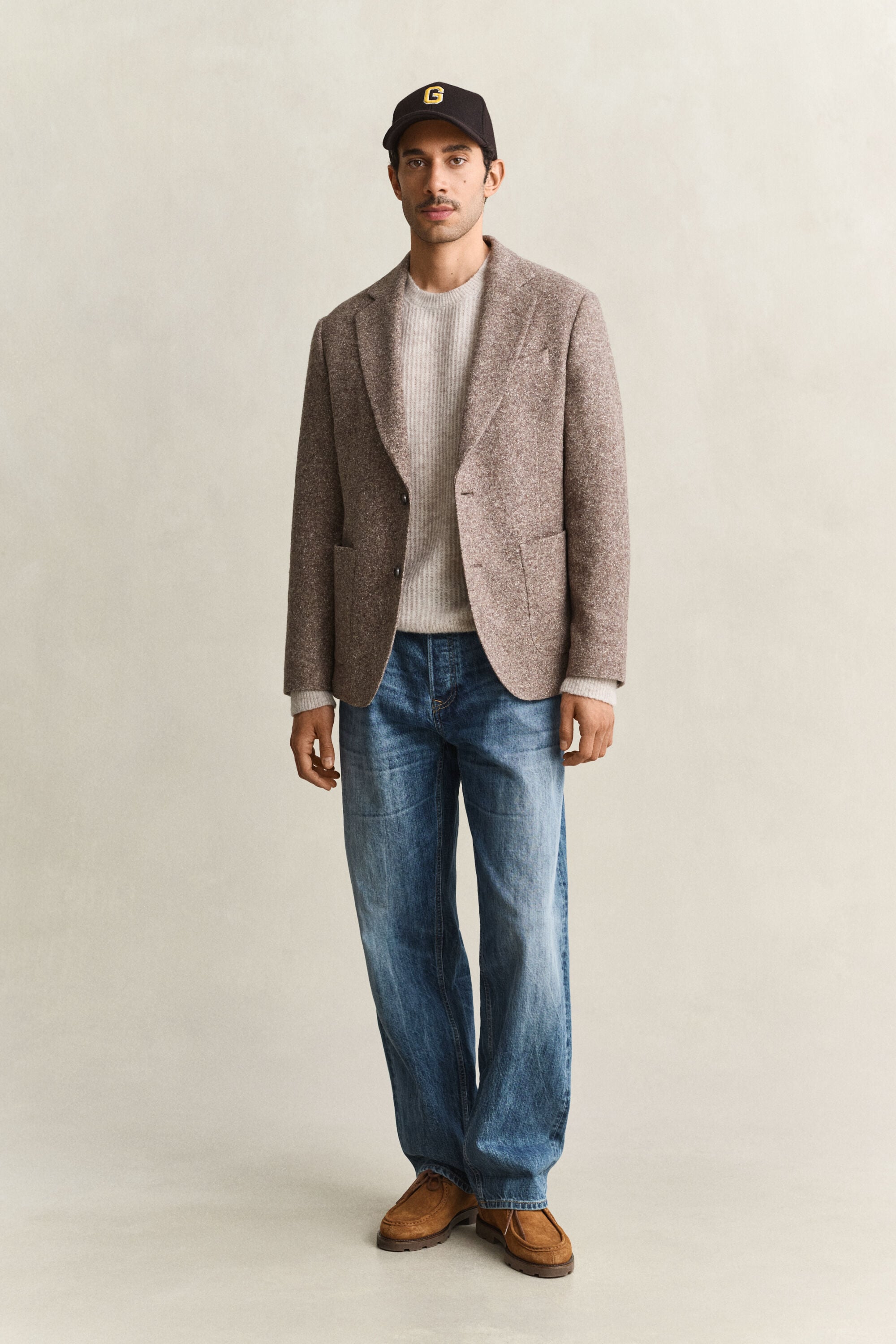 Jersey blazer van wol met zijde