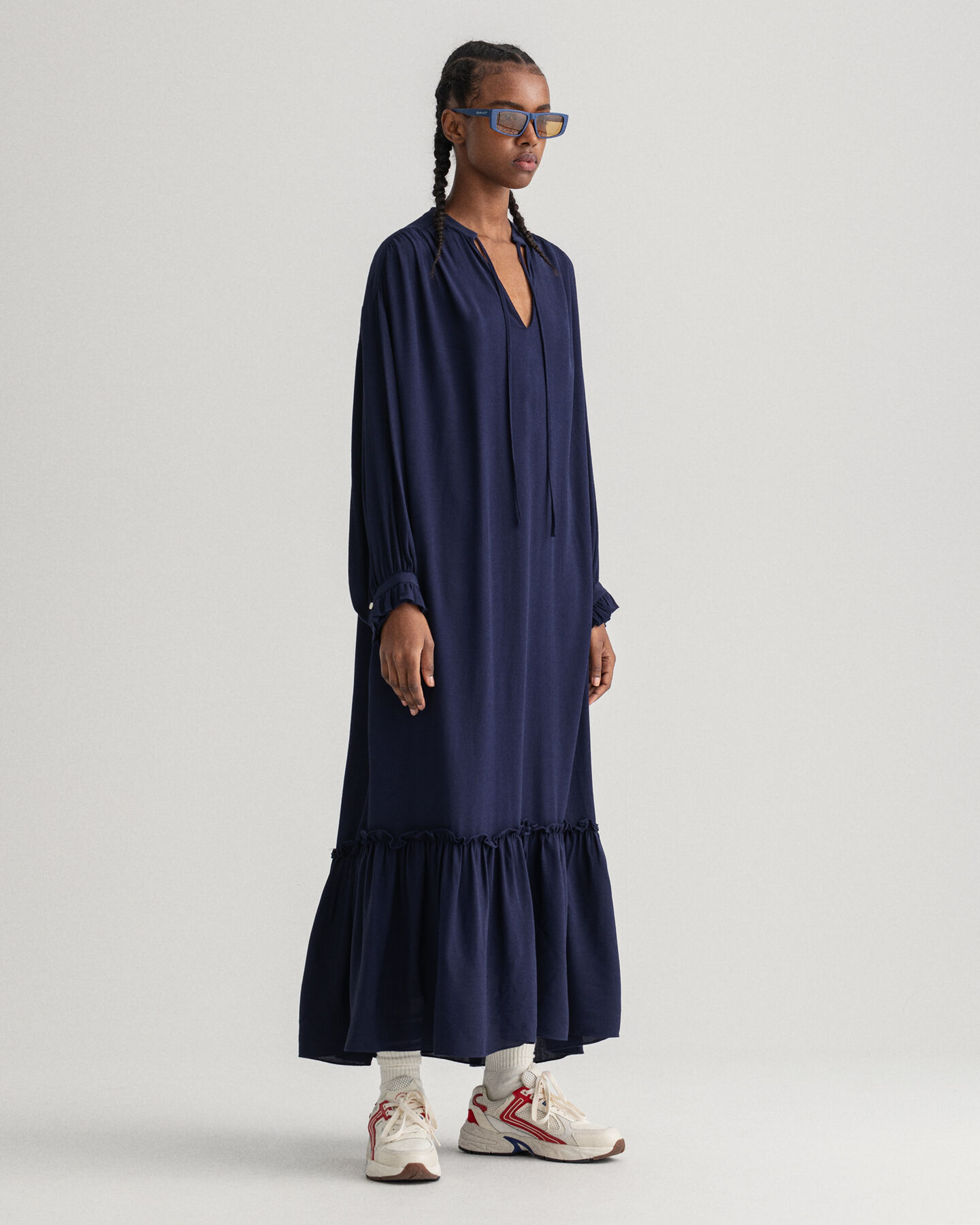 Jurk zonder sluiting met kreukeffect