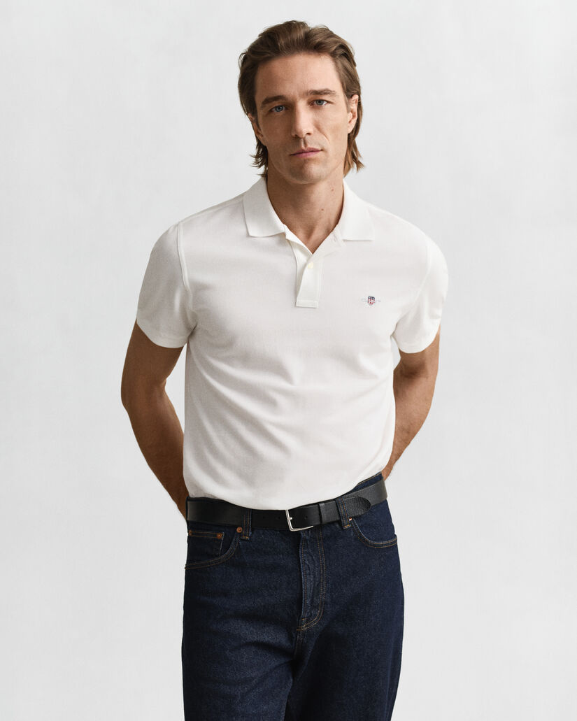 Regular Fit Shield piqué poloshirt