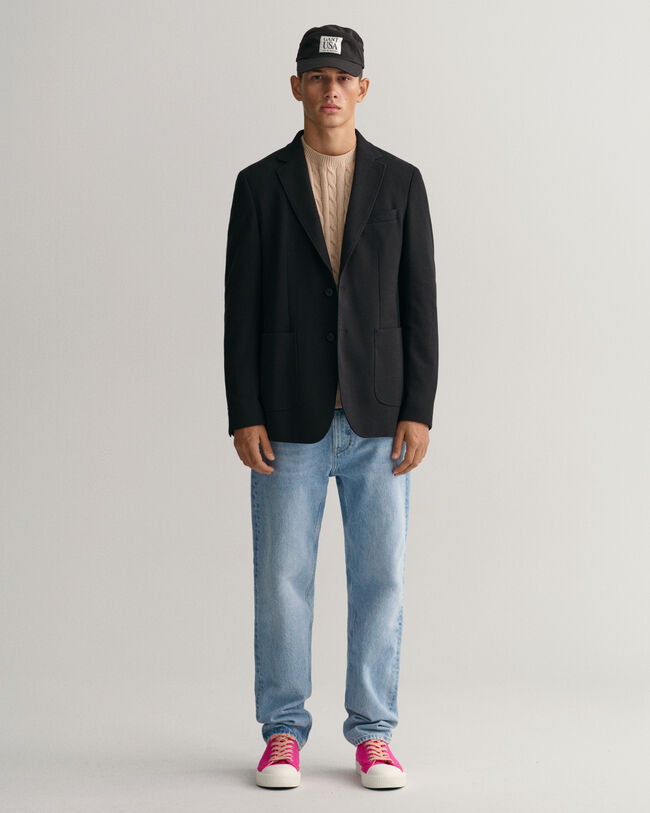 Katoenen kabeltrui met ronde hals