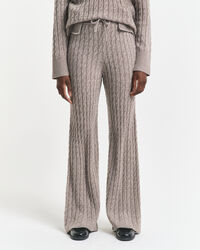 Kabelgebreide wollen broek