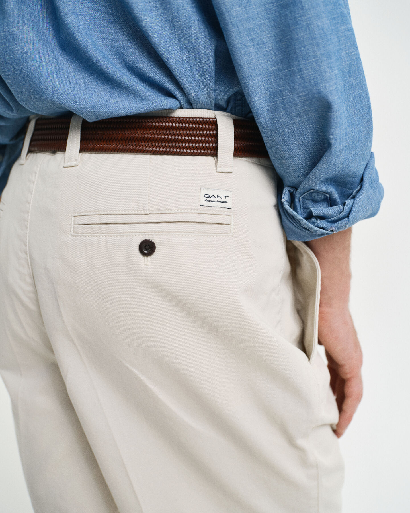 Relaxed Fit chinoshort van katoenkeper