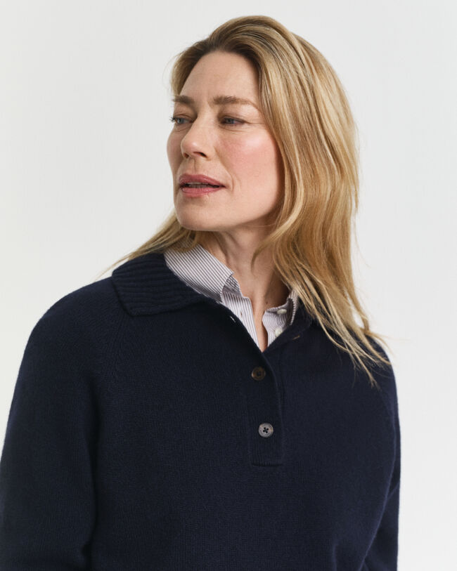 Gebreide Rugger van wol-kasjmiermix