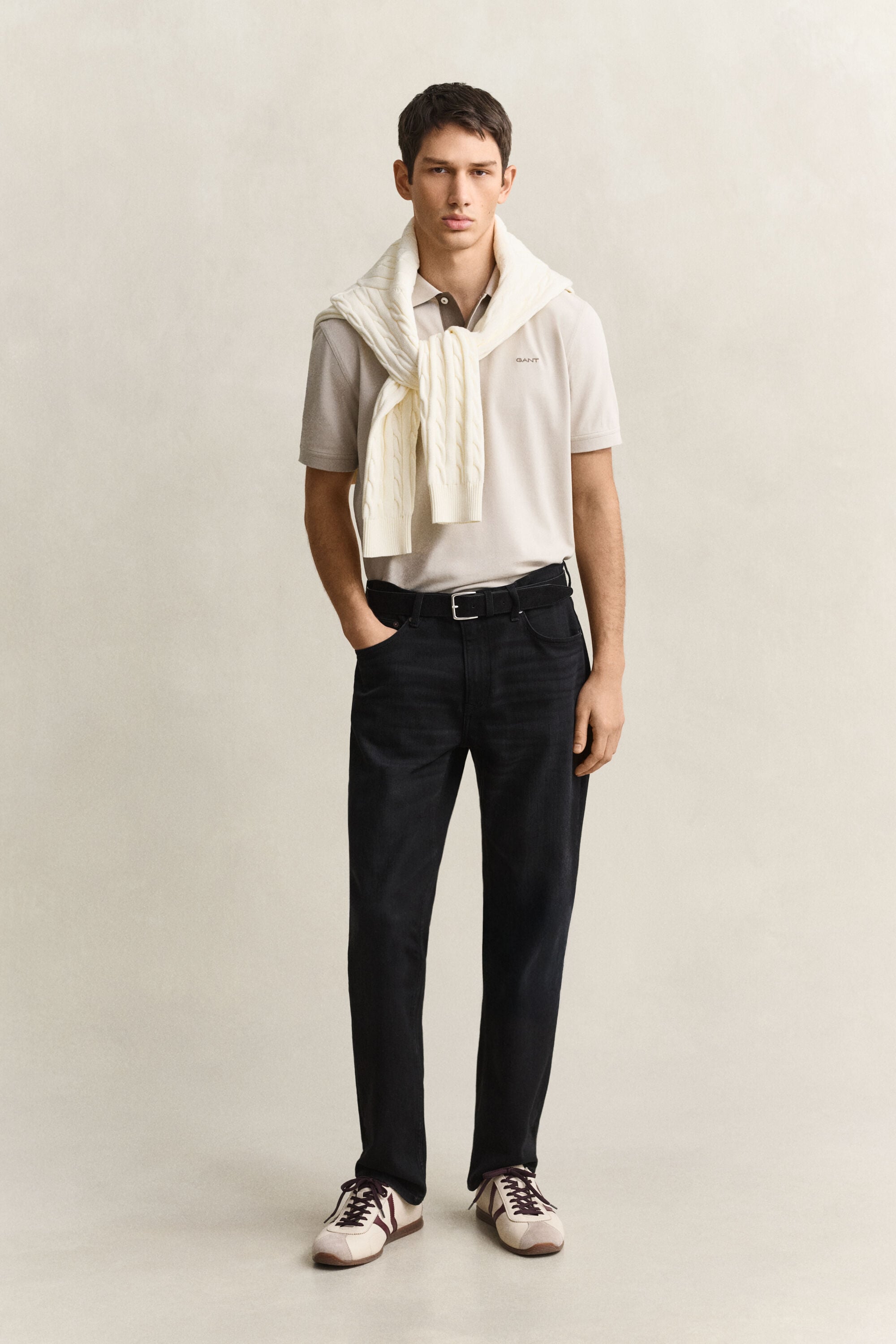 Piqué poloshirt met contrasterend detail