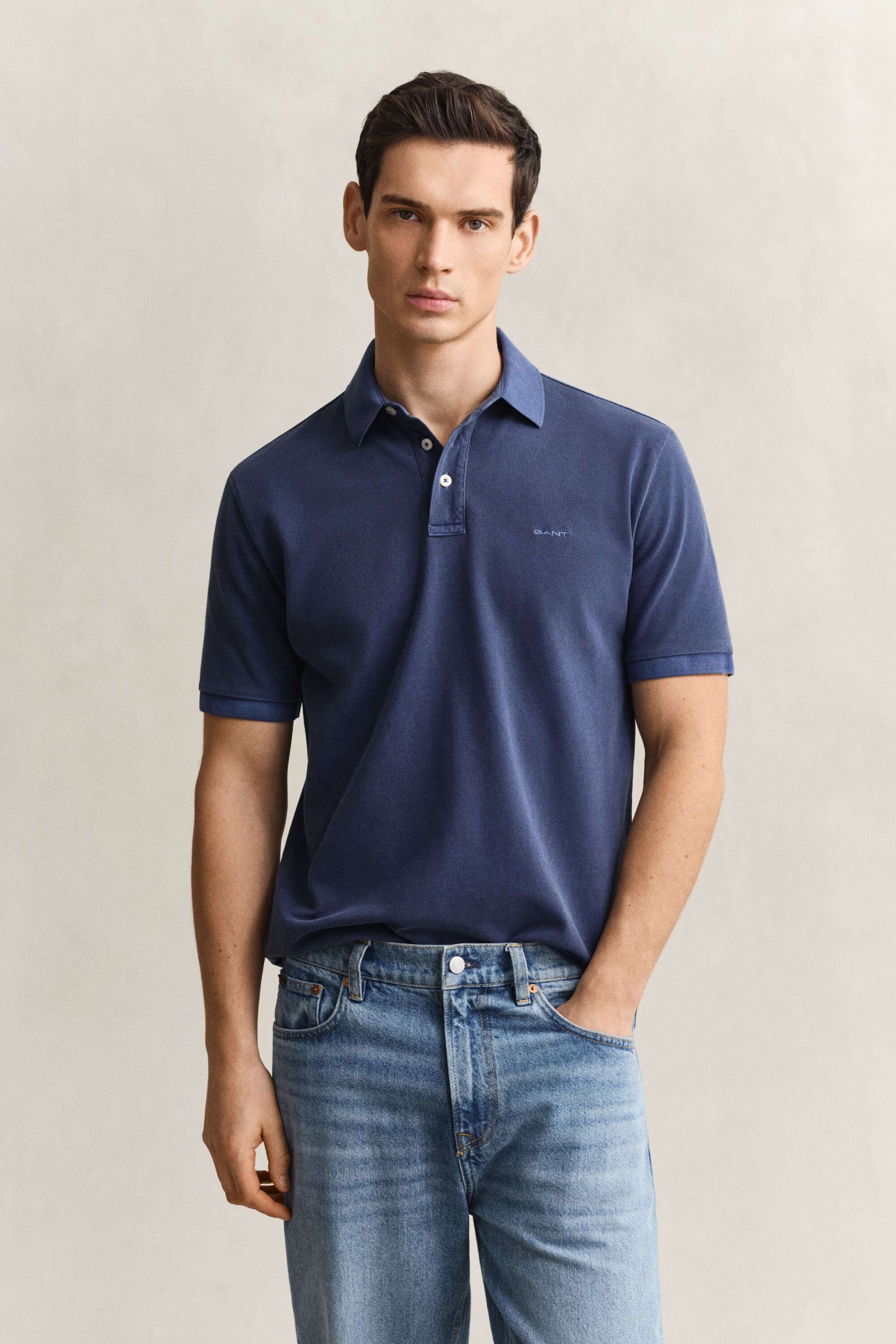 Zonverbleekt poloshirt