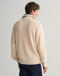 Geribde sweater met korte rits
