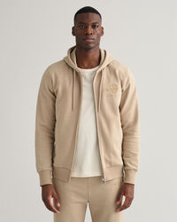 Tonal Shield hoodie met ritssluiting