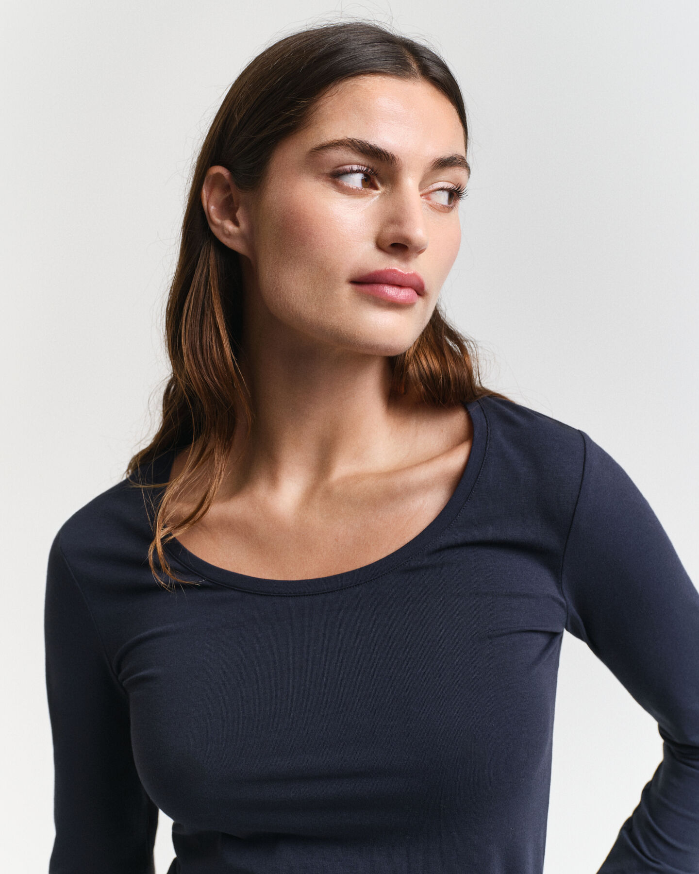 Top met lange mouwen en ronde hals