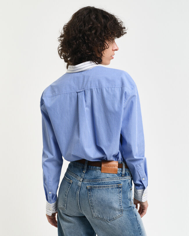 Relaxed Fit poplin overhemd met verschillende strepen