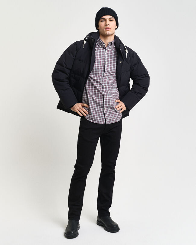 Regular Fit poplin overhemd met klein ruitje