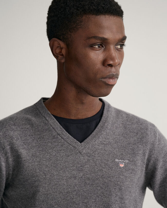 Trui met V-hals van buitengewoon zachte lamswol