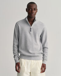 Waffle Texture sweater met korte rits