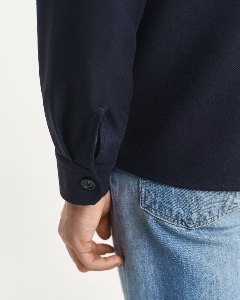 Regular Fit overshirt van wolmix