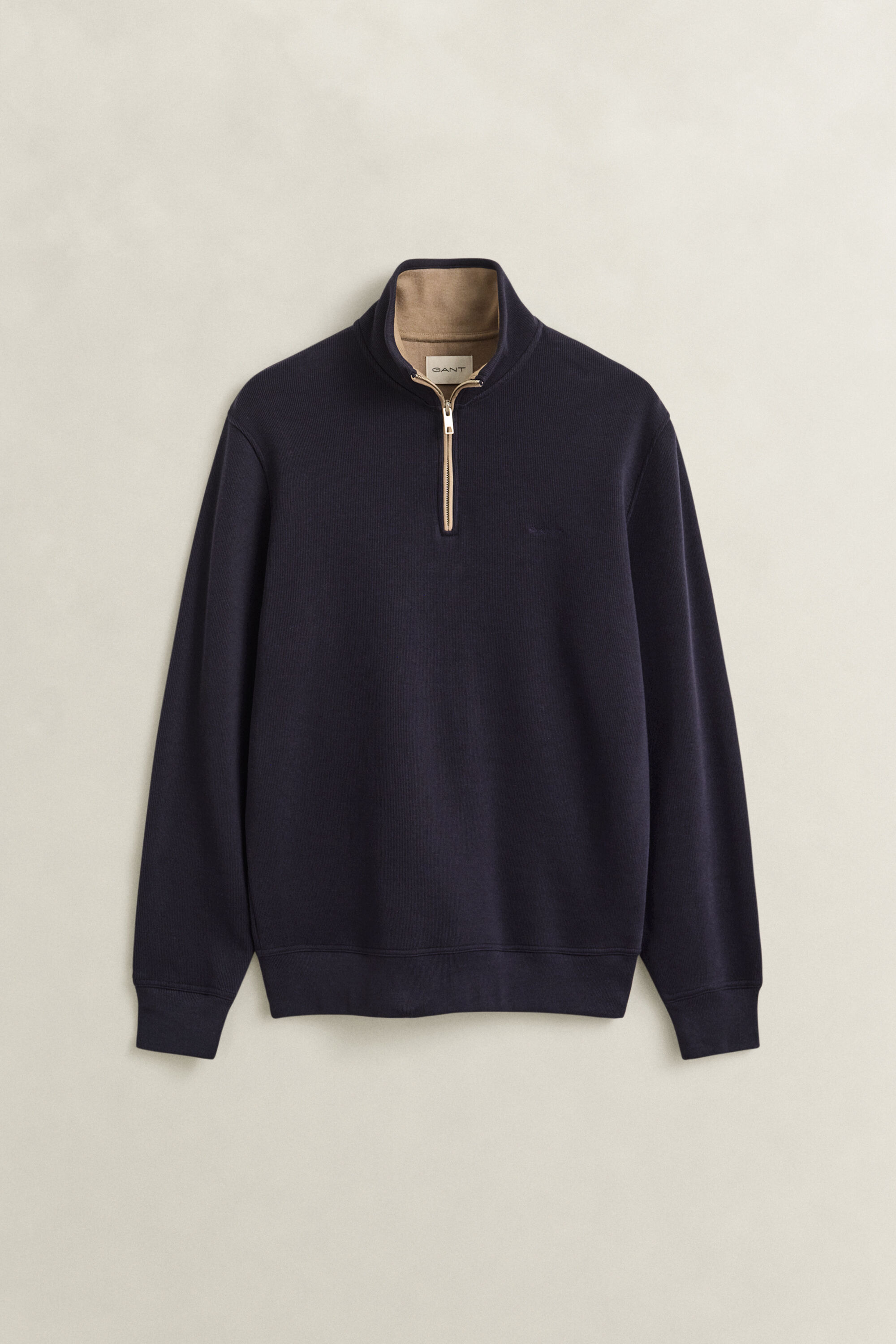 Sacker Rib sweatshirt met korte rits