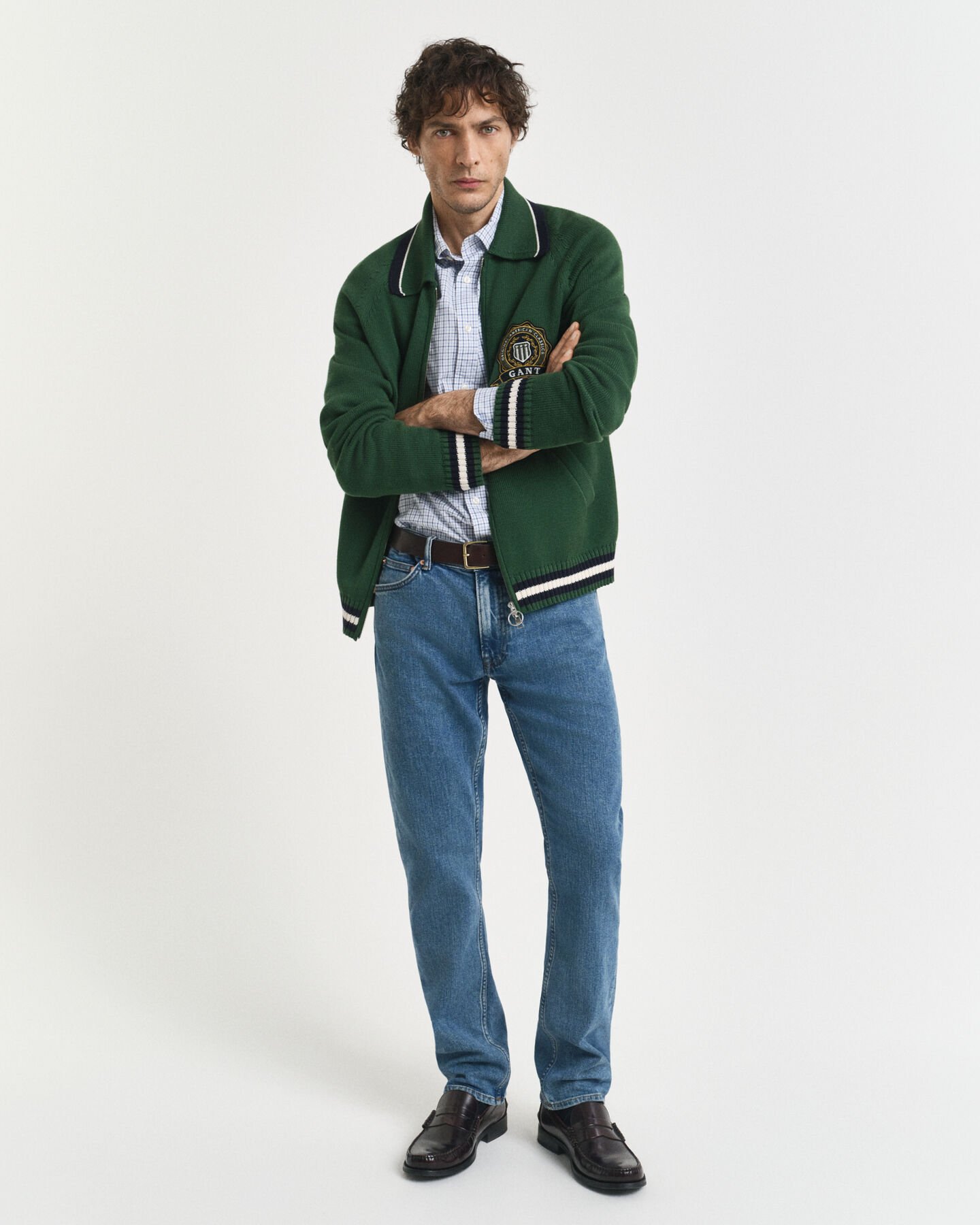 Regular Fit Classic overhemd van poplin met kleine ruitjes