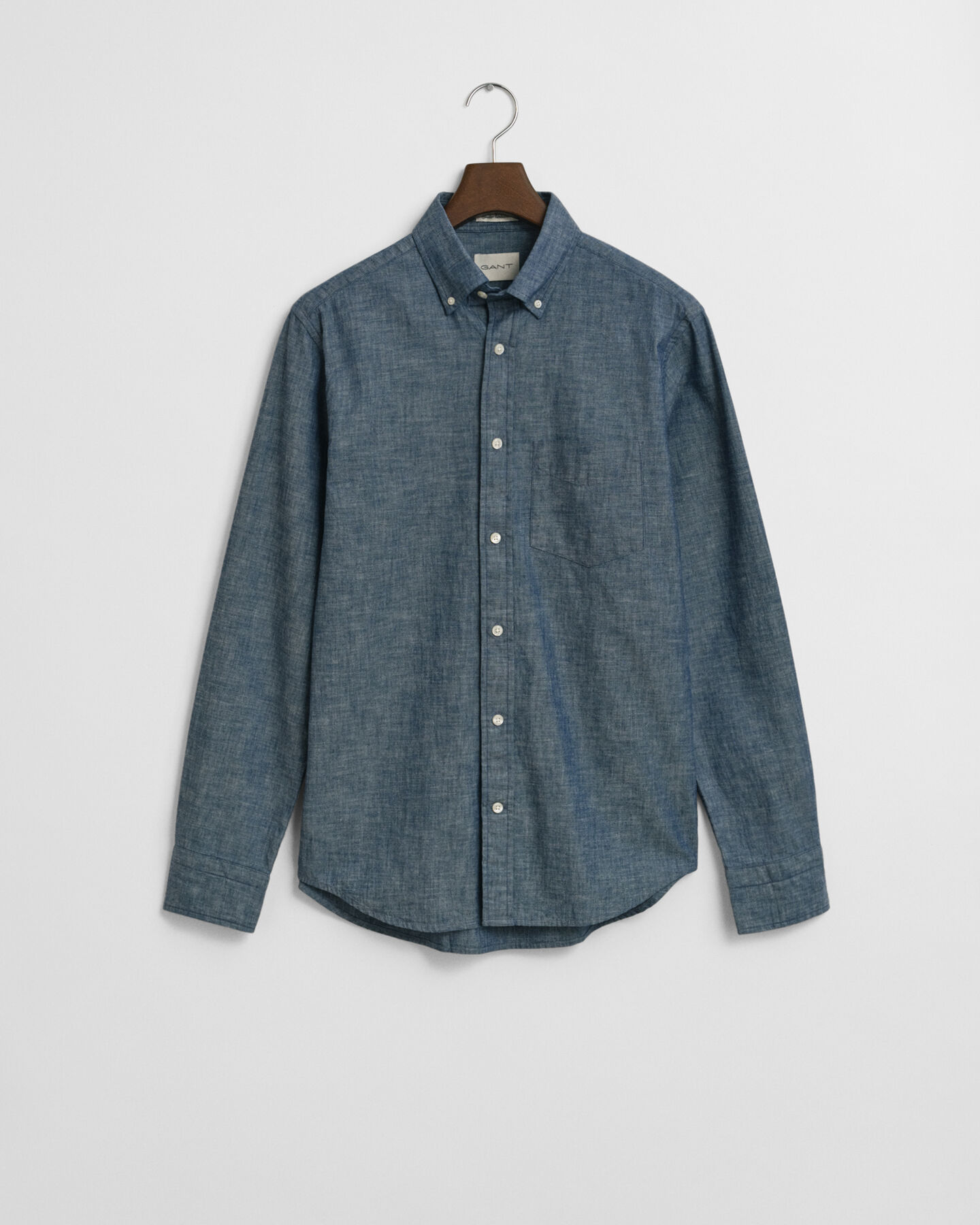 Regular Fit indigo chambray overhemd