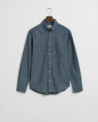 Regular Fit indigo chambray overhemd