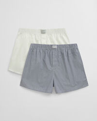 Set van twee paar boxershorts, gestreept en effen