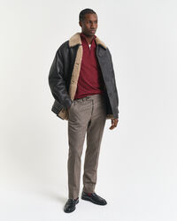 Trui met korte rits van extra fijne merinoswol