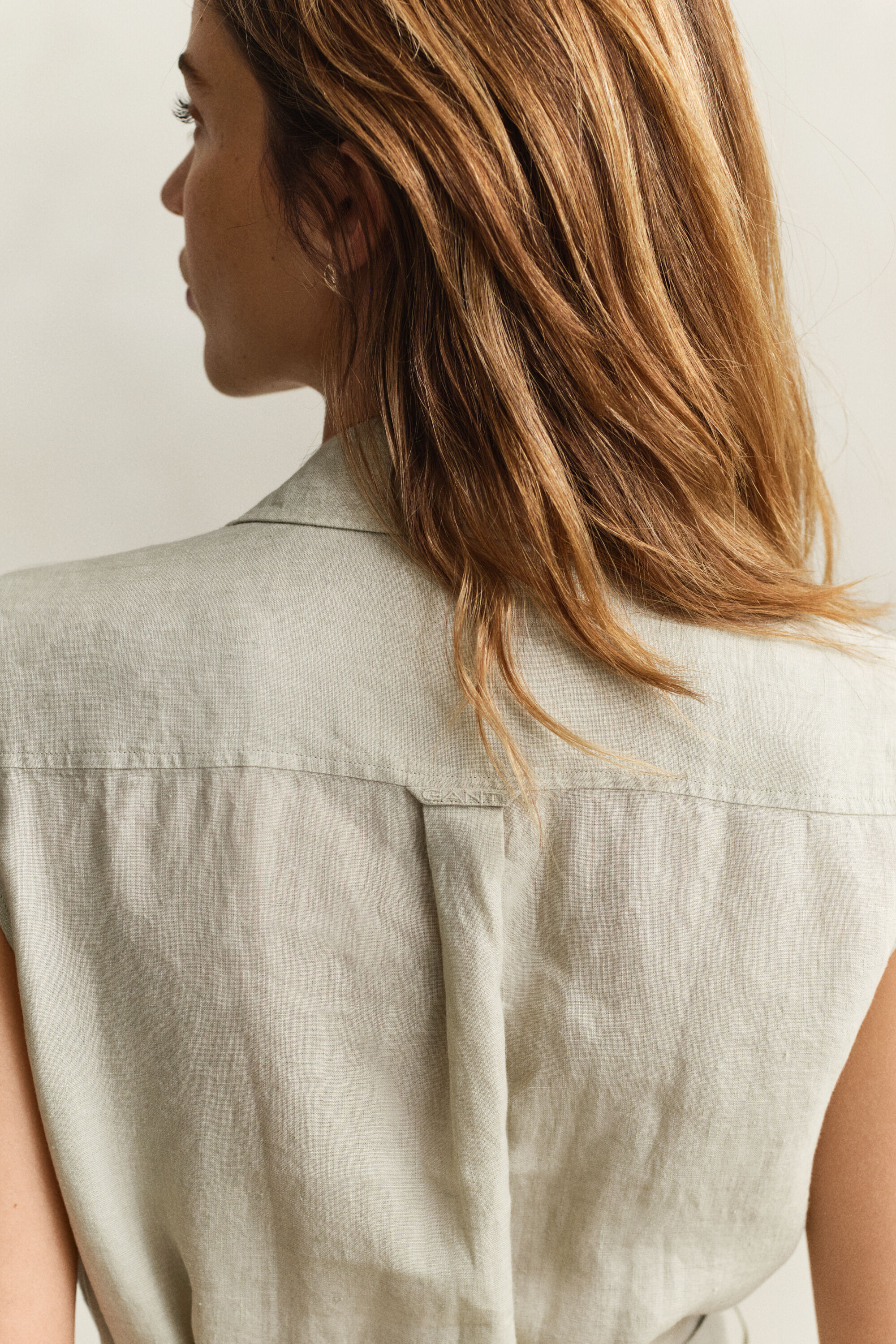 Mouwloze linnen jurk