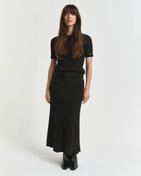 Contrast ribgebreide rok