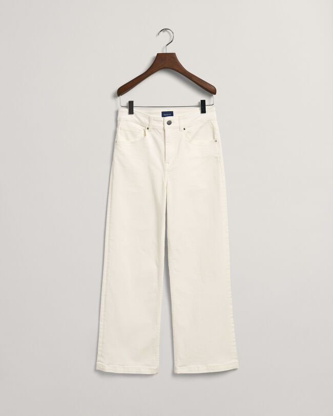 Cropped Color jeans met wijde pijpen