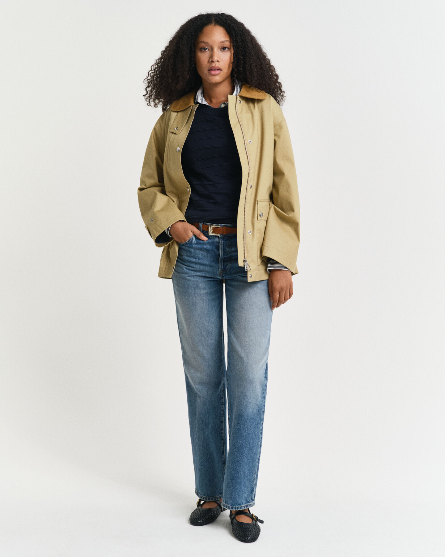 Katoenen Textured sweater met ronde hals