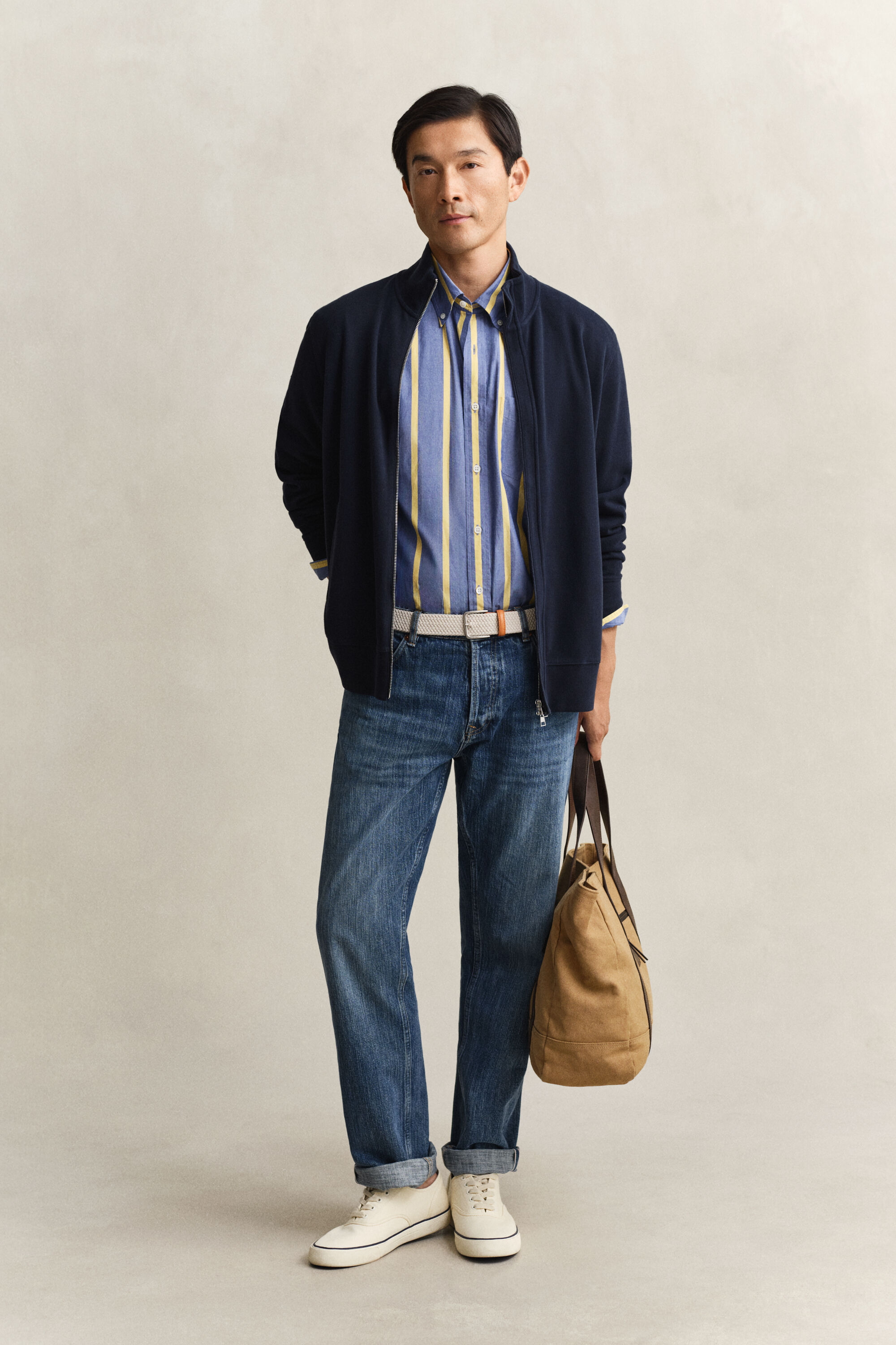 Sacker Rib sweatshirt met ritssluiting