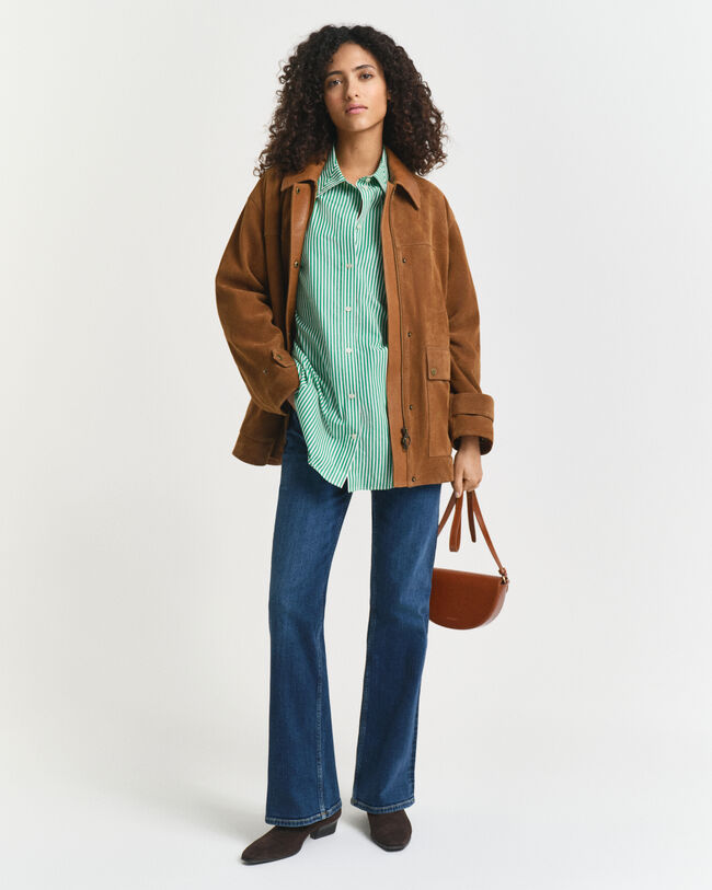 Oversized Classic gestreept overhemd van poplin