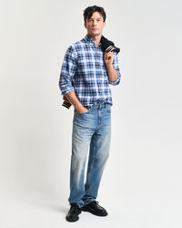 Regular Fit geruit overhemd met textuur