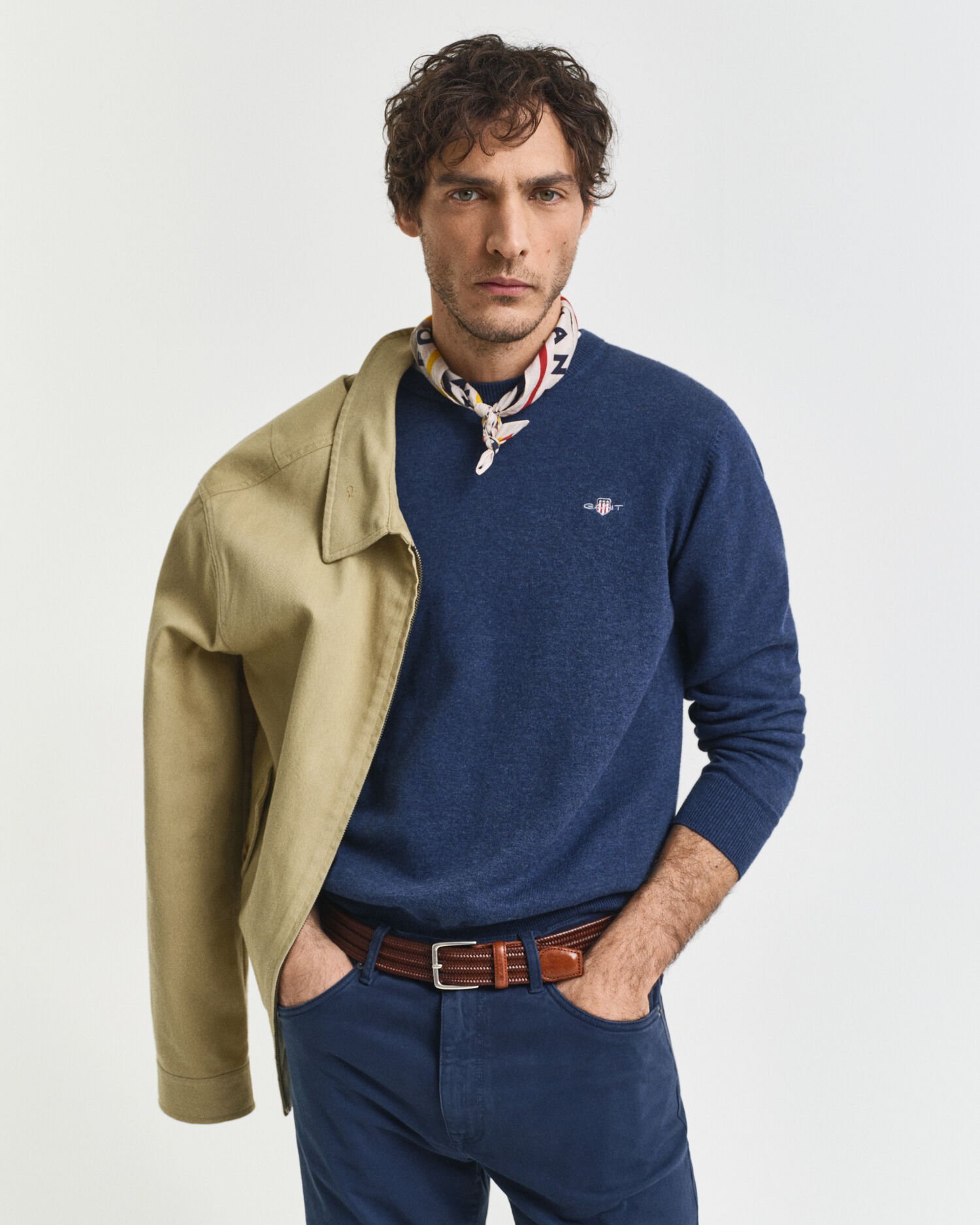 Katoenen trui met ronde hals